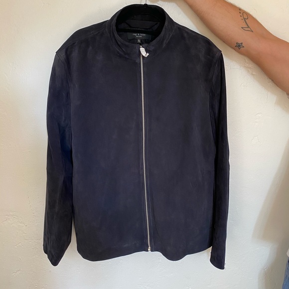 Dark Navy Suede Agnes Jacket XL